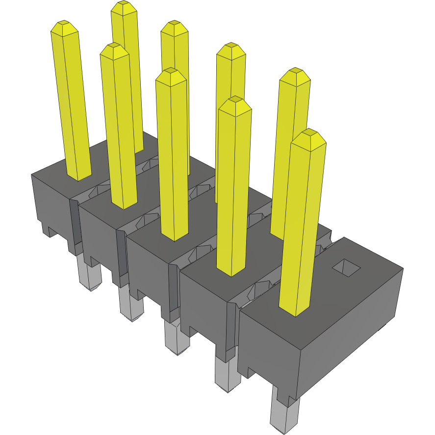 Samtec-HTSW-105-23-L-D-LL-010 Steckverbinderleisten und Leiterplattenbuchsen Conn Unshrouded Header HDR 10 POS 2.54mm Solder ST Top Entry Thru-Hole Bulk