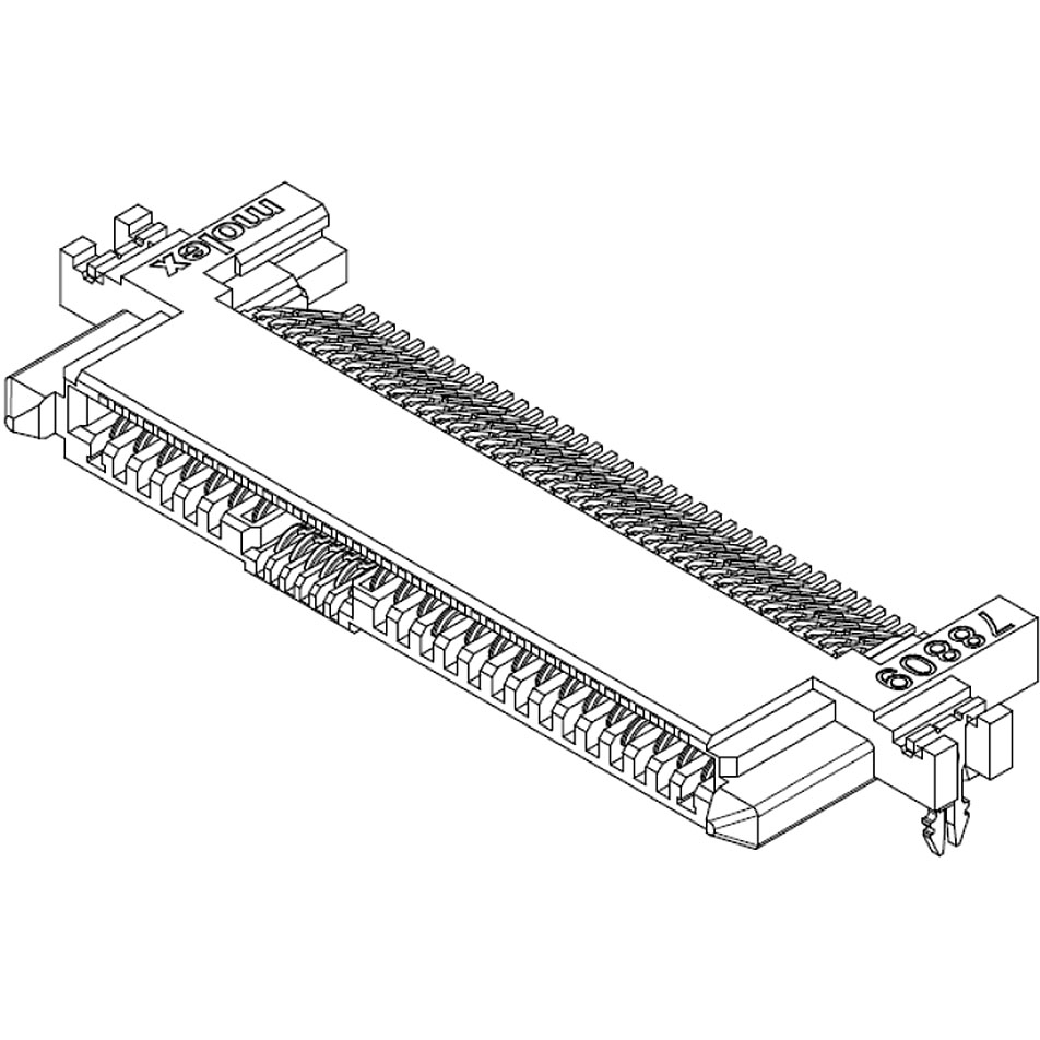 Molex-78809-0001 Steckverbinder, SCSI Conn SAS RCP 15Power/53Signal POS 1.27mm/0.8mm Solder RA SMD 68 Terminal 1 Port T/R