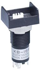 NKK Switches-KB16RKW01B Bouton commutateur poussoir Switch Push Button ON ON SPDT Rectangular Button 1A 250VAC 30VDC Alternate Panel Mount Solder Lug