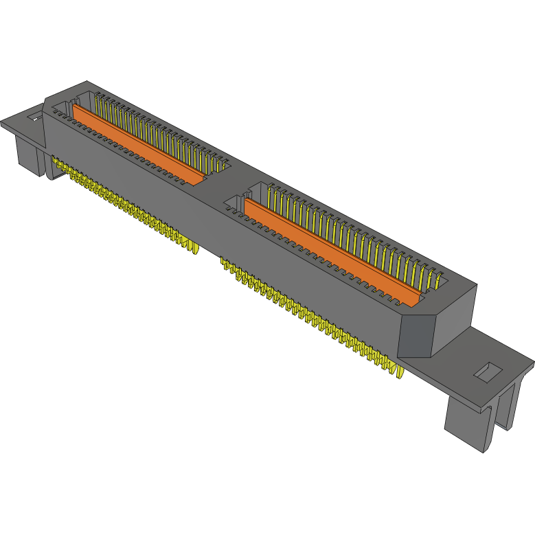 Samtec-QTS-050-01-L-D-EM2 Steckverbinderleisten und Leiterplattenbuchsen Conn Micro High Speed Terminal Strip HDR 100 POS 0.635mm Solder ST Top Entry Edge Mount Q Strip® Tray