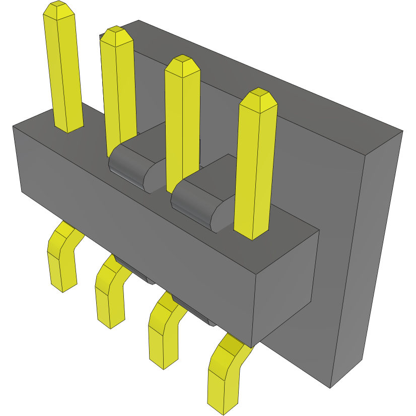 Samtec-MMT-104-01-F-SH-P Steckverbinderleisten und Leiterplattenbuchsen Conn Unshrouded Header HDR 4 POS 2mm Solder RA Side Entry SMD Tube