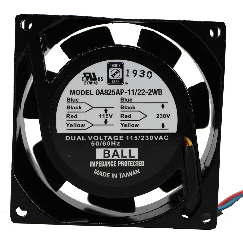 ORION FANS-OA825AP-11/22-2WB Blowers and Fans AC Fan Axial Ball Bearing 115V/230V 100V to 240V 18CFM 24dB 80 X 80 X 25mm Middle Speed