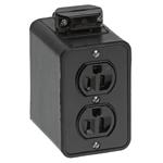 Multiple Outlet Box, Black, Standard Depth, 2-Sided