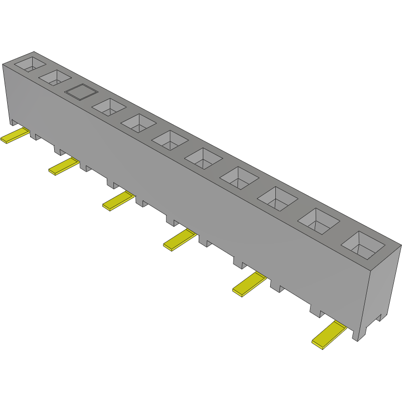 Samtec-SMM-111-02-S-S-03 Steckverbinderleisten und Leiterplattenbuchsen Conn Socket Strip SKT 11 POS 2mm Solder ST Top Entry SMD TIGER EYE™ Tube