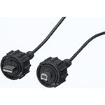 Cable Assembly USB 3m Sealed Circular USB 2.0 Type B to Sealed Circular USB 2.0 Type A 4 to 4 POS PL-PL 24-28AWG