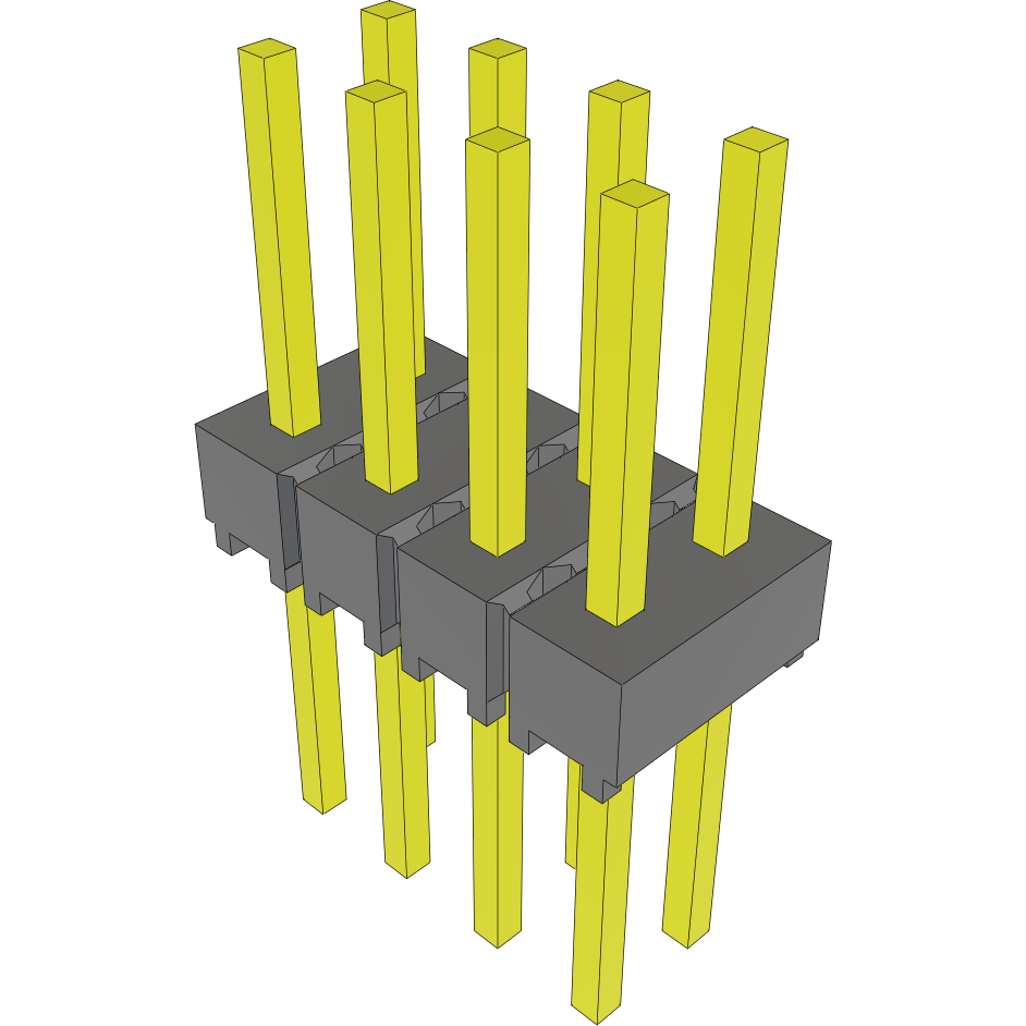 Samtec-MTSW-104-22-G-D-270 Steckverbinderleisten und Leiterplattenbuchsen Conn Unshrouded Header HDR 8 POS 2.54mm Solder ST Top Entry Thru-Hole Bulk