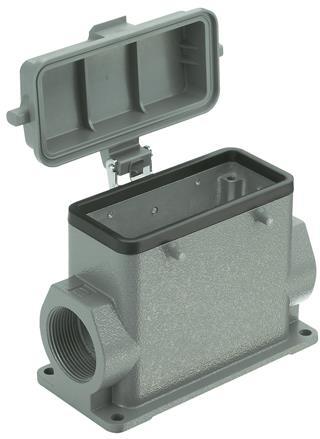 HARTING-19300160267 Adattatori Shrink Boot Box Mounting Base 90° 16B Shell Size Powder Die Cast Aluminum Double Lock Han®