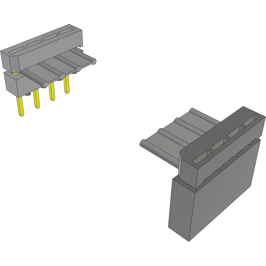 Samtec-IDMS-04-T-20.00 Flachband Kabelbaugruppen Cable Assembly 0.508m 28AWG 2.54mm 4 to 4 POS IDC Connector to IDC Connector F-M Clamshell
