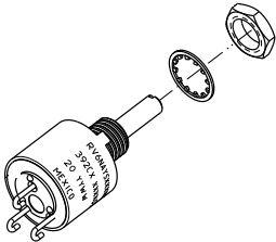 Honeywell-392C32500 Compensatore del resistori, potenziometri e reostati Res Conductive Plastic POT 2.5K Ohm 10% 0.5W(1/2W) 1(Elec)/1(Mech)Turns 3.18mm (13.08 X 38.89mm) Pin Panel Mount