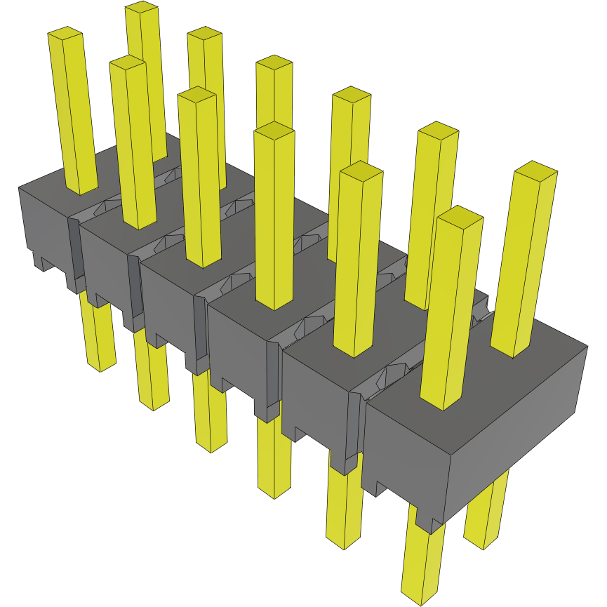 Samtec-MTSW-106-07-G-D-180 Piastre connettori e prese PCB Conn Unshrouded Header HDR 12 POS 2.54mm Solder ST Top Entry Thru-Hole Bulk