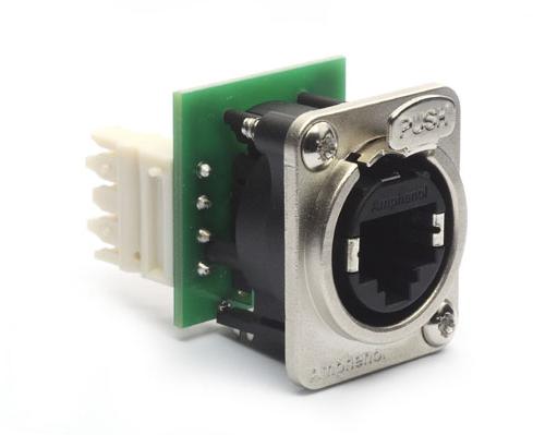 Amphenol-RJX8FD5110 Connector Telephone and Telecom Conn RJ-45 F 8 POS IDT ST Panel Mount 8 Terminal 1 Port Cat 5e Box