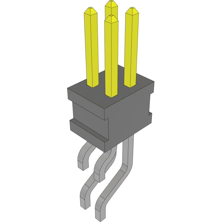 Samtec-FTSH-102-04-F-DH Cabezales del conector y receptáculos PCB Conn Unshrouded Header HDR 4 POS 1.27mm Solder RA Side Entry SMD TIGER CLAW™ Layer