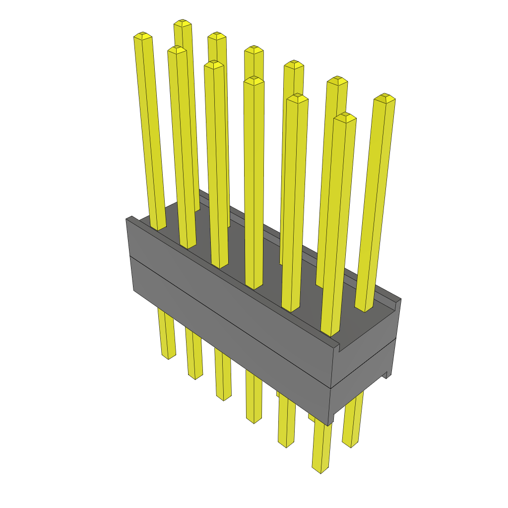 Samtec-ZW-06-10-G-D-200-210 Steckverbinderleisten und Leiterplattenbuchsen Conn Board Stacker HDR 12 POS 2.54mm Solder ST Top Entry Thru-Hole Bulk