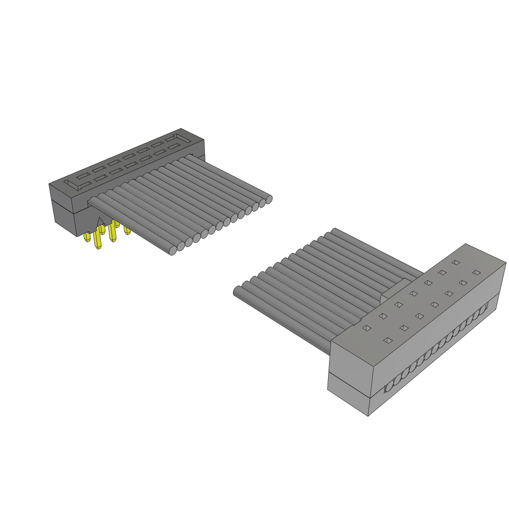 Samtec-TCMD-07-T-03.73-01-N-R Flachband Kabelbaugruppen Cable Assembly 0.094m 28AWG 1mm 14 to 14 POS IDC Connector to IDC Connector F-M TIGER EYE™ Clamshell