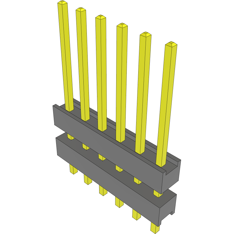 Samtec-DW-06-10-T-S-270 Steckverbinderleisten und Leiterplattenbuchsen Conn Board Stacker HDR 6 POS 2.54mm Solder ST Top Entry Thru-Hole Bulk