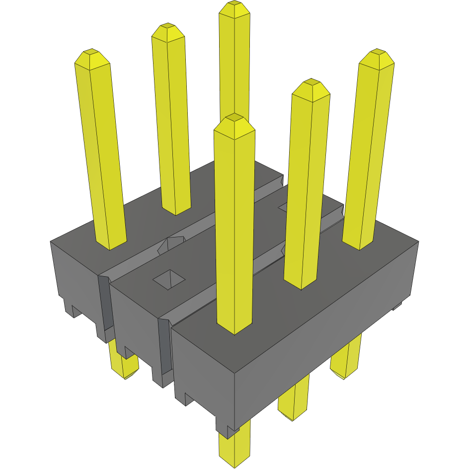 Samtec-TSW-202-23-S-T Steckverbinderleisten und Leiterplattenbuchsen Conn Unshrouded Header HDR 6 POS 5.08mm Solder ST Top Entry Thru-Hole