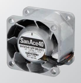 SANYO DENKI-9HV0412P3K001 Compressori e ventole DC Fan Axial Ball Bearing 12V 10.8V to 12.6V 29.3CFM 65dB 40 X 40 X 28mm High Static Pressure