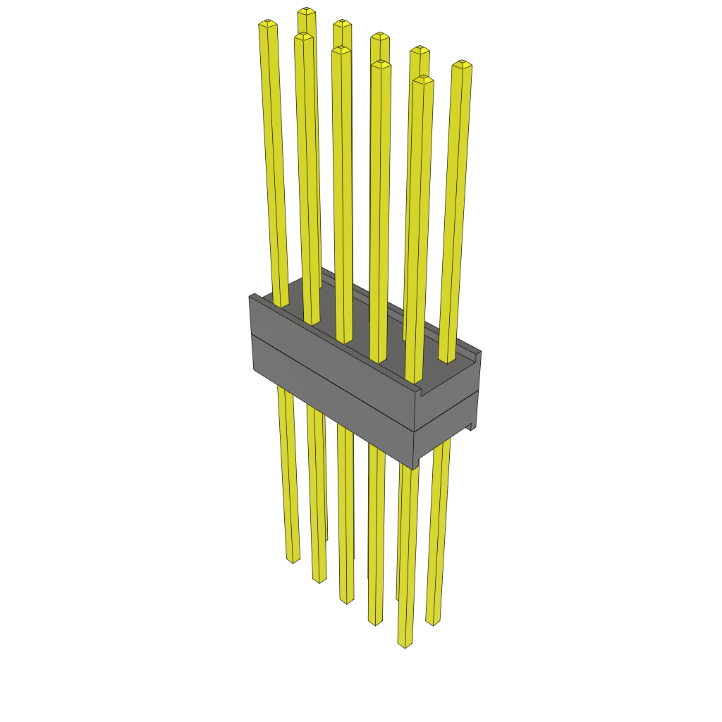 Samtec-ZW-05-14-T-D-200-615 Piastre connettori e prese PCB Conn Board Stacker HDR 10 POS 2.54mm Solder ST Top Entry Thru-Hole Bulk