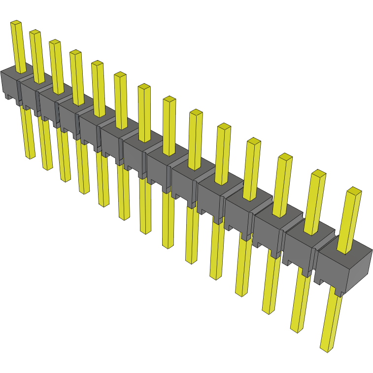 Samtec-MTSW-114-08-G-S-180 Steckverbinderleisten und Leiterplattenbuchsen Conn Unshrouded Header HDR 14 POS 2.54mm Solder ST Top Entry Thru-Hole Bulk