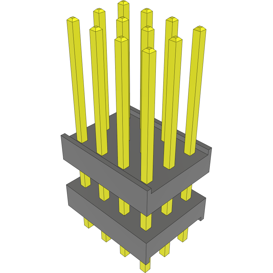 Samtec-DW-04-10-L-T-315 Steckverbinderleisten und Leiterplattenbuchsen Conn Board Stacker HDR 12 POS 2.54mm Solder ST Top Entry Thru-Hole Bulk