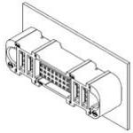 2.54mm, 5.50mm Pitch EXTreme Ten60Power Vertical Receptacle Assembly with Guide Receivers, 24 Signal Circuits, 4 Power Circuits