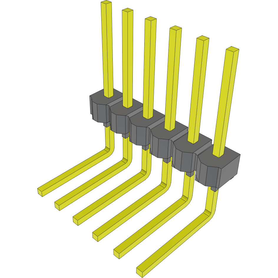 Samtec-MTSW-106-11-G-S-360-RE Steckverbinderleisten und Leiterplattenbuchsen Conn Unshrouded Header HDR 6 POS 2.54mm Solder RA Side Entry Thru-Hole Bulk