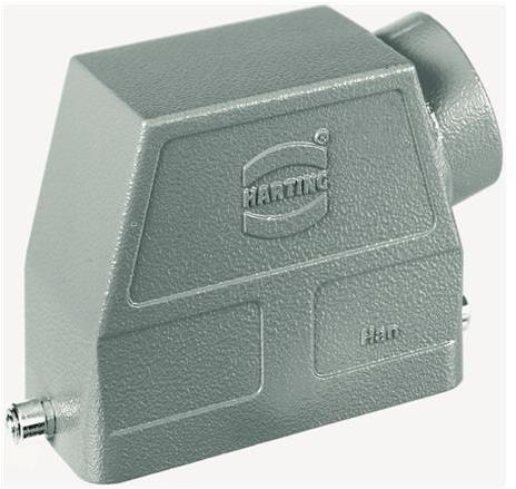 HARTING Technology Group-09300100543 Backshells Hood 90° 10B Shell Size Powder Die Cast Aluminum Single Lock Han®