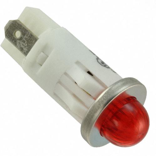 Visual Communications-1092QM1-28V Panel Mount Indicators Panel Mount Indicator Round 0.5" LED Red Small 28V Tab