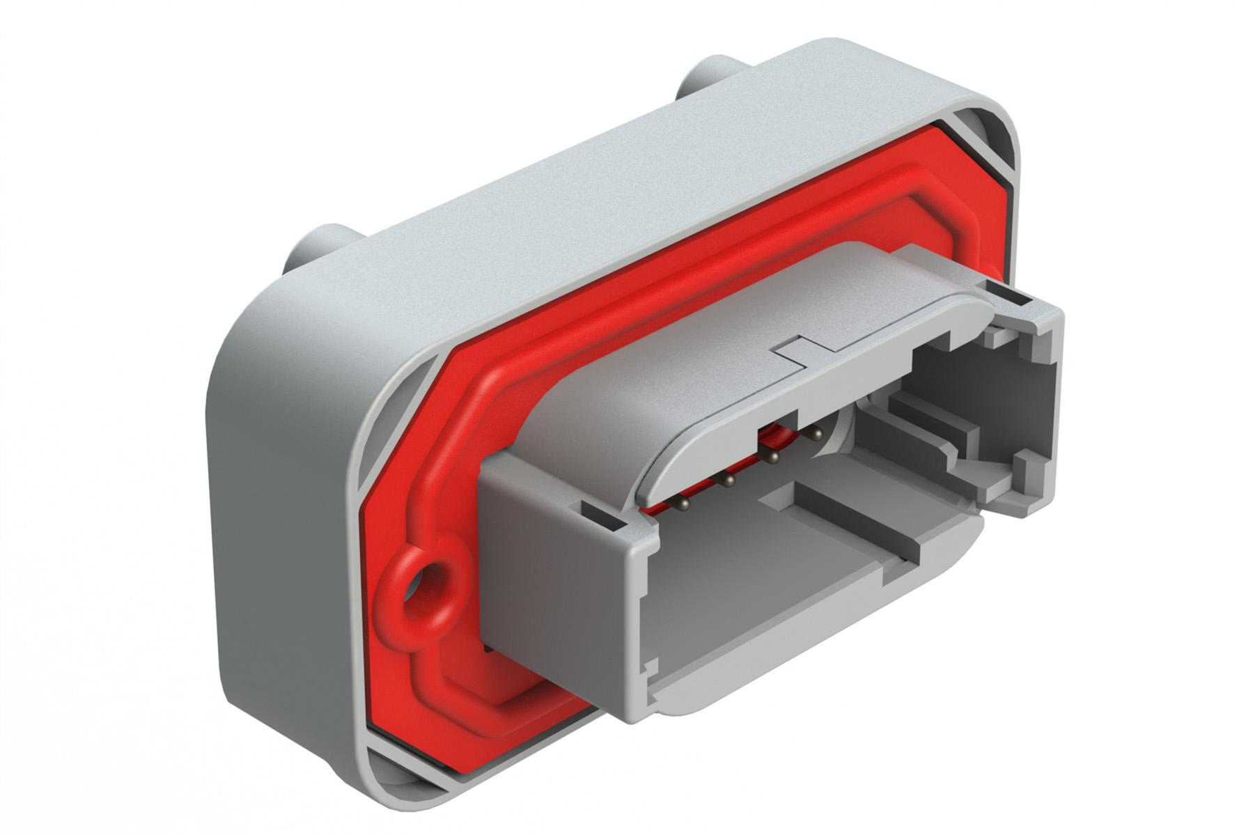 Amphenol-ATM13-12PA-BM03 Cabezales del conector y receptáculos PCB Conn Wire to Board HDR 12 POS 4.2mm Solder RA Side Entry Thru-Hole Tray