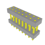 Conn Board Stacker HDR 16 POS 2mm Solder ST Top Entry Thru-Hole Bulk