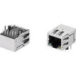 Conn RJ-45 F 8 POS 1.27mm Solder RA Thru-Hole 14 Terminal 1 Port Tray