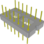 Conn DIP Adapter HDR 14 POS 2.54mm ST Thru-Hole Bulk