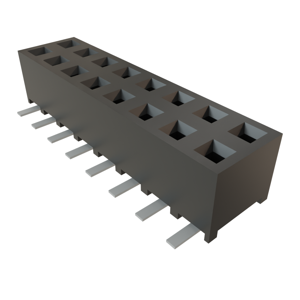 Samtec-SMM-108-02-S-D-TR Connector Headers and PCB Receptacles Conn Socket Strip SKT 16 POS 2mm Solder ST Top Entry SMD TIGER EYE™ T/R