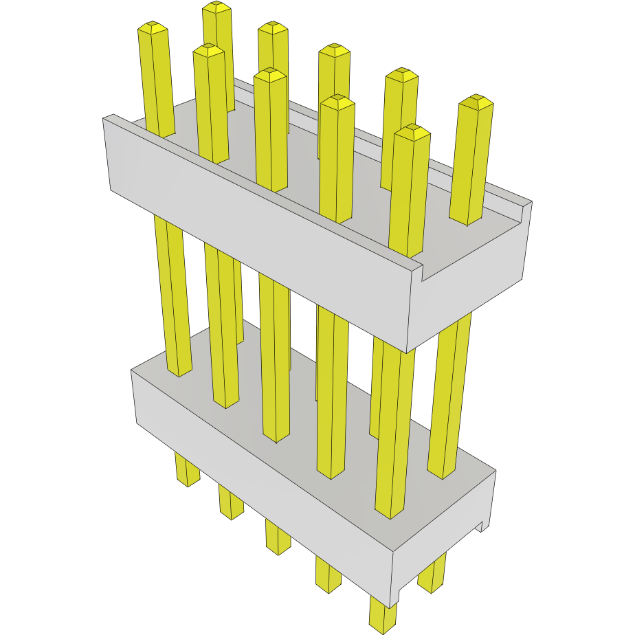 Samtec-HW-05-09-G-D-490-120 Piastre connettori e prese PCB Conn Board Stacker HDR 10 POS 2.54mm Solder ST Top Entry Thru-Hole Bulk