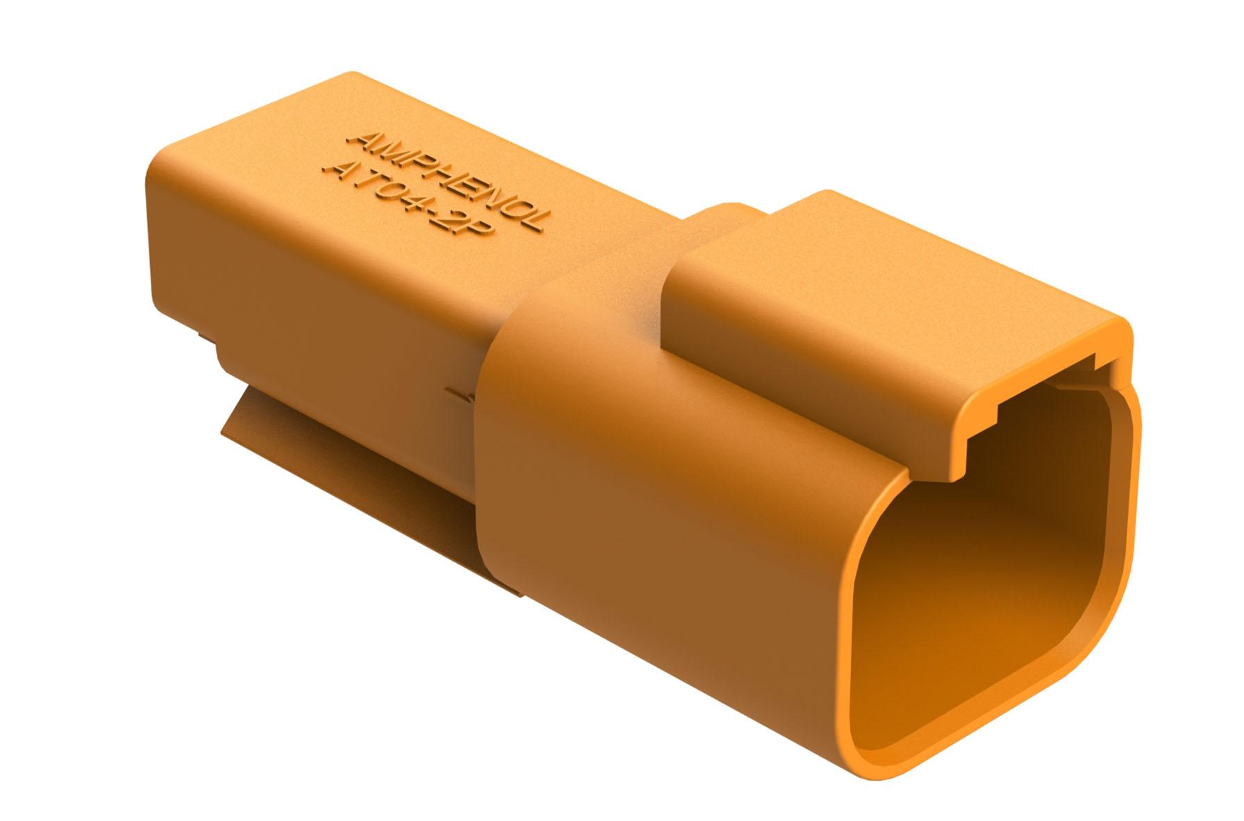 Amphenol-AT04-2P-ORG Einzeladersteckverbinder, Gehäuse Conn Housing RCP 2 POS Crimp ST Cable Mount Orange Box