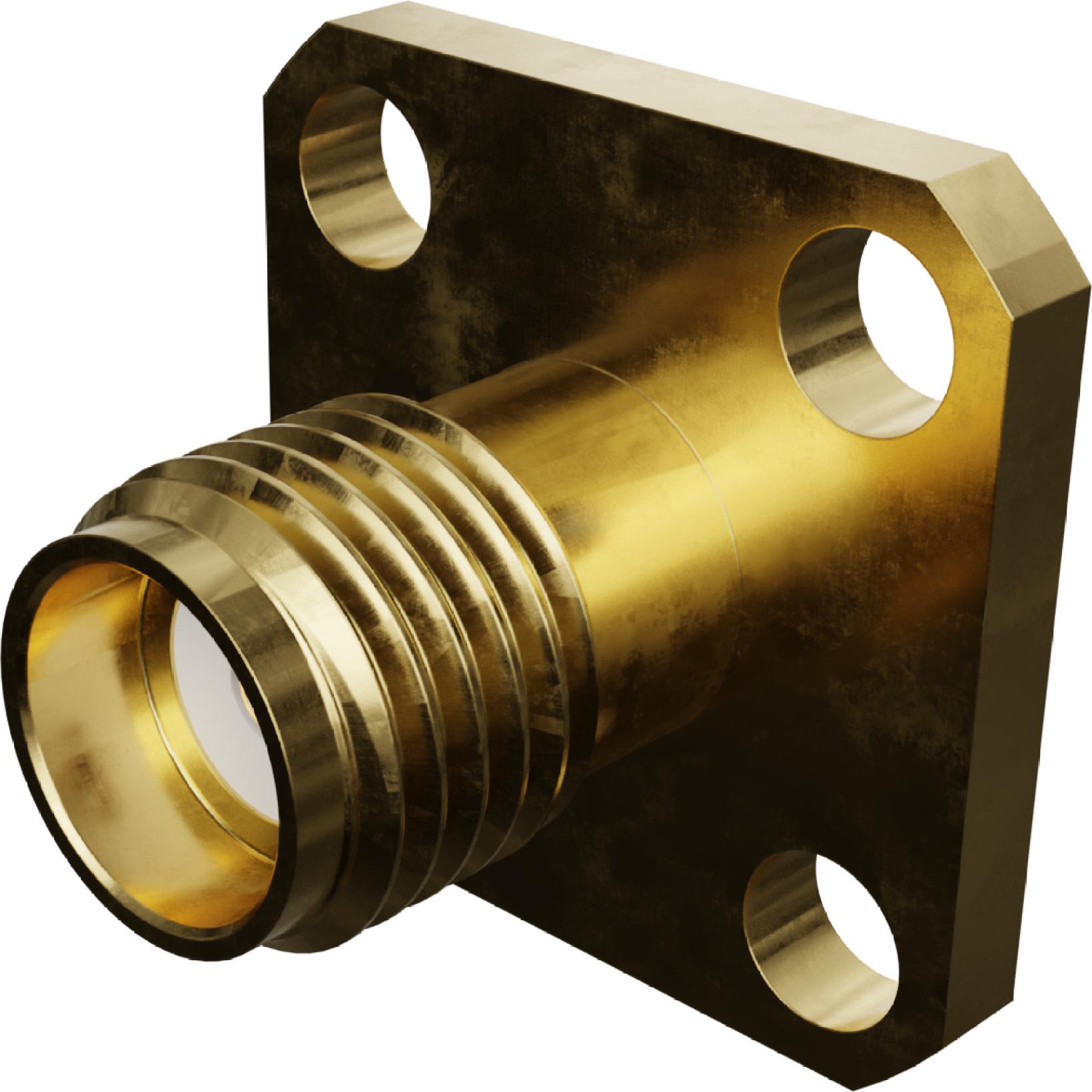 Molex-733910040 Conector RF Conn SMA 0Hz to 18GHz 50Ohm Solder ST Flange Mount RCP Gold Tray