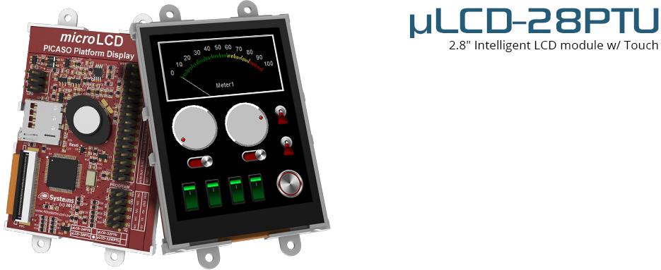 4D Systems-ULCD-28PTU TFT-Module 2.8", 240x320 pixel, Intelligent TFT-LCD module w/ Resistive Touch and Picaso Processor