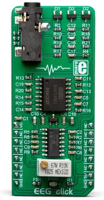 MikroElektronika-MIKROE-3359 Integrierte Verstärkerschaltung, Entwicklungsplatinen und -kits INA114 Instrumentation Amplifier Click Board