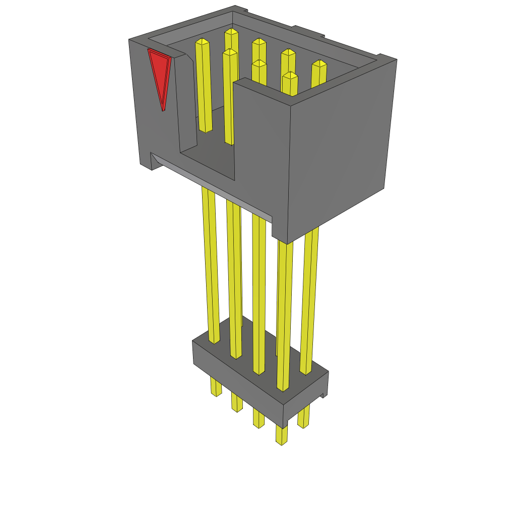 Samtec-ZSS-104-07-F-D-1090 Steckverbinderleisten und Leiterplattenbuchsen Conn Elevated Shrouded Header (4 Sides) HDR 8 POS 2.54mm Solder ST Thru-Hole Layer