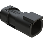 4 Position Receptacle, Pin, Snap-Fit End Cap, Black Body (Requires Wedgelock AWM-4P)