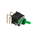 Switch Toggle ON None ON SPDT Lighted Lever PC Pins 0.1A 28VAC 28VDC 0.4VA PC Mount with Bracket