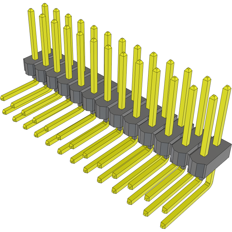 Samtec-TSW-113-16-S-D-RA Steckverbinderleisten und Leiterplattenbuchsen Conn Unshrouded Header HDR 26 POS 2.54mm Solder RA Side Entry Thru-Hole Bulk
