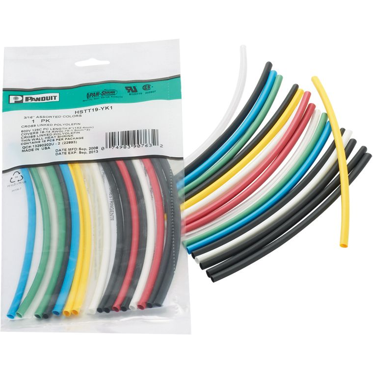 Panduit-HSTT25-YK1 Wärmeschrumpfende Produkte Heat Shrink Tubing ST Cross-Linked Polyolefin Multi Color Thin