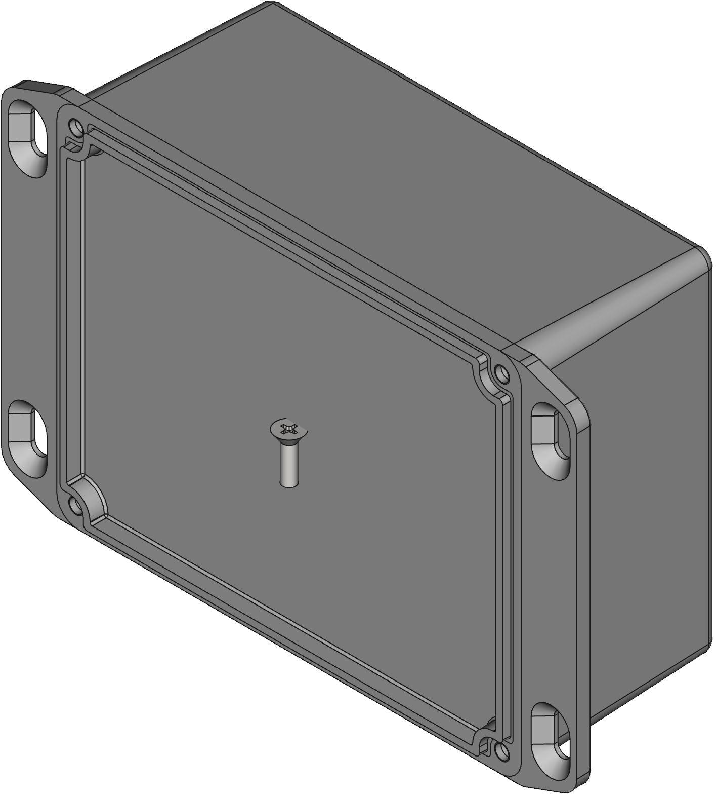 Hammond Manufacturing-1590WCFLBK Black Die Cast Aluminum Flange Mount Watertight Enclosure