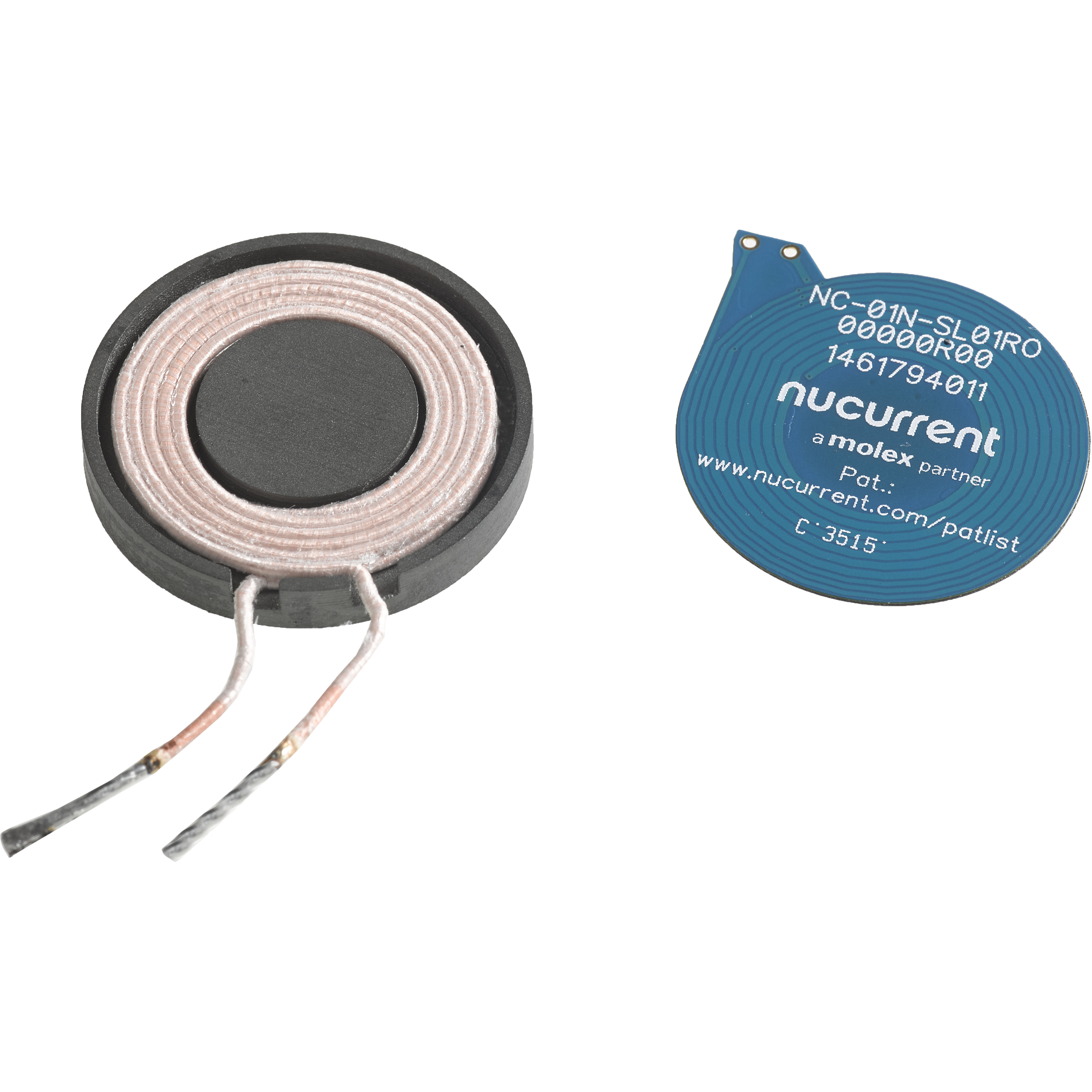 Molex-1461794011 Wireless Charging Coils Wireless Charging Coil Receiver/Transmitter 9.6uH/5.6uH 2% 200KHz 0.55Ohm/0.038OhmDCR 18/160Q-Factor