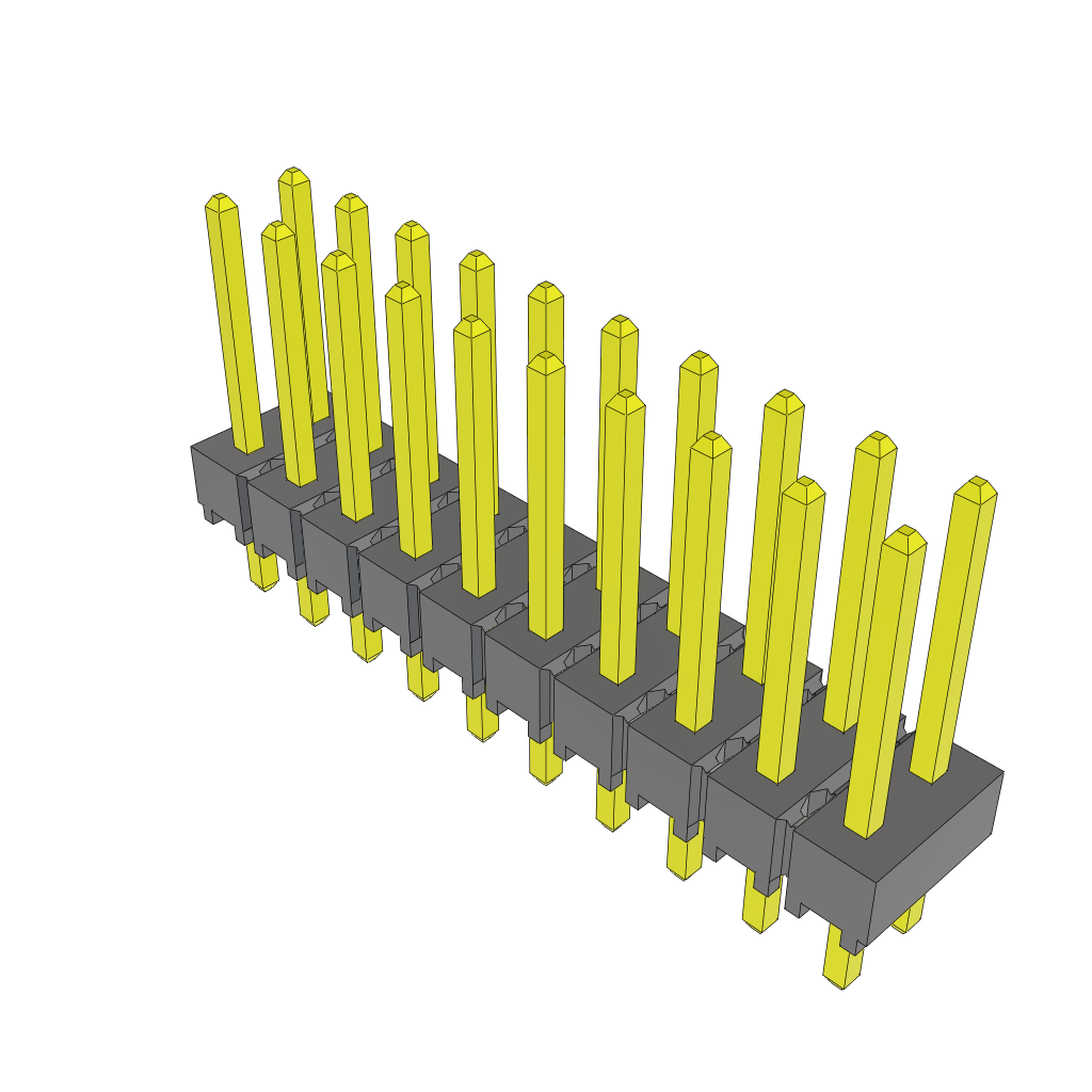 Samtec-HTSW-110-14-G-D-LL Connector Headers and PCB Receptacles Conn Unshrouded Header HDR 20 POS 2.54mm Solder ST Top Entry Thru-Hole Bulk
