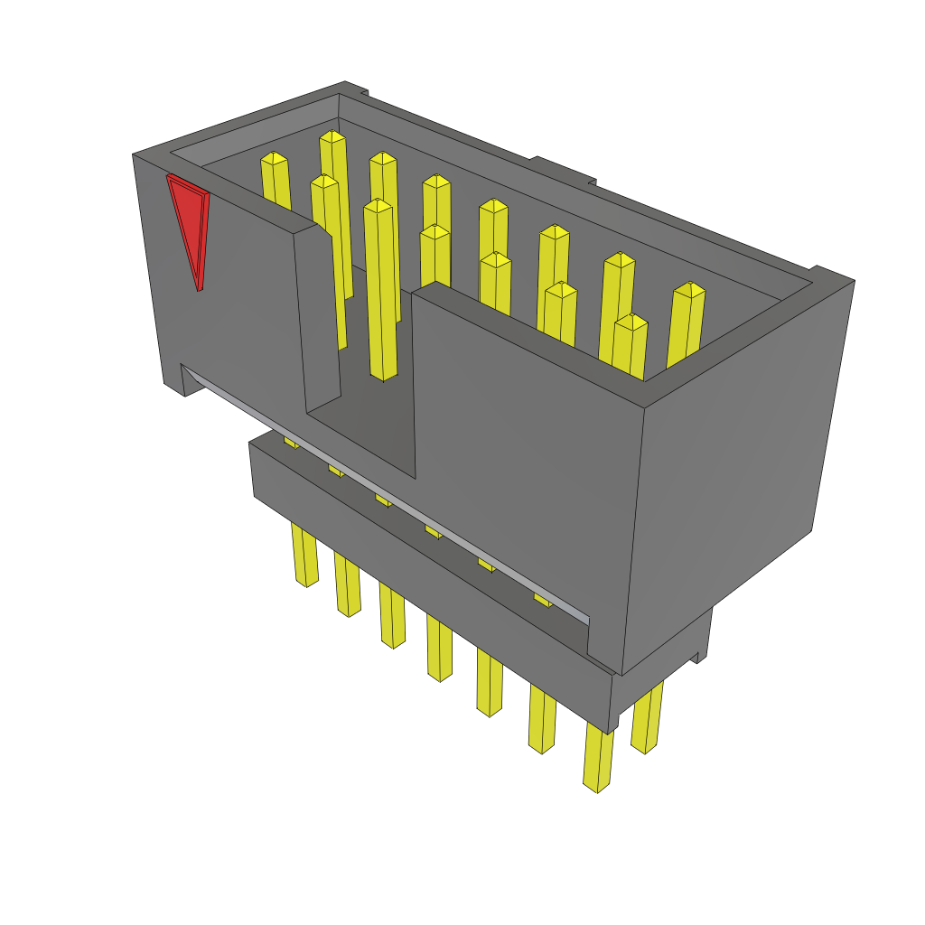 Samtec-ZSS-107-02-S-D-555 Steckverbinderleisten und Leiterplattenbuchsen Conn Elevated Shrouded Header HDR 14 POS 2.54mm Solder ST Top Entry Thru-Hole Layer