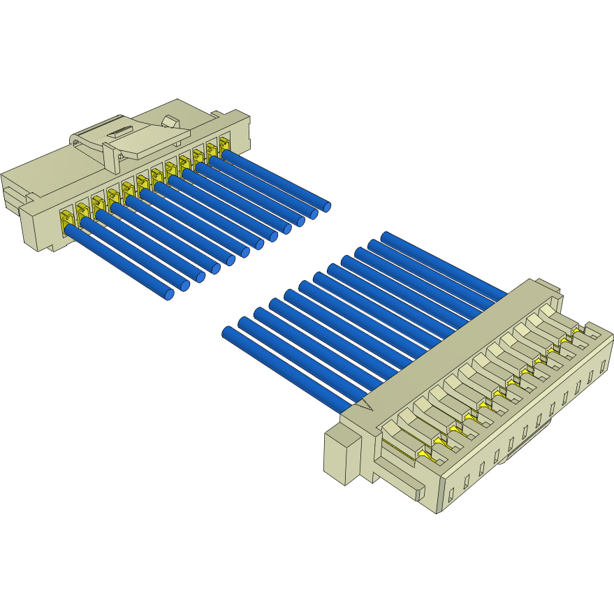 Samtec-S1SST-12-28-GF-05.00-L1 Andere Kabelbaugruppen Micro Mate Single Row Discrete Teflon Wire Cable Assembly, 1.00 mm Pitch