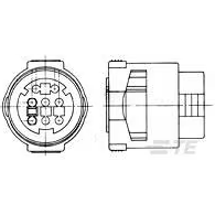 TE Connectivity-172198-1 Steckverbinder, rund Conn Circular PL 2 POS 6.5mm Crimp ST Cable Mount Natural Bag