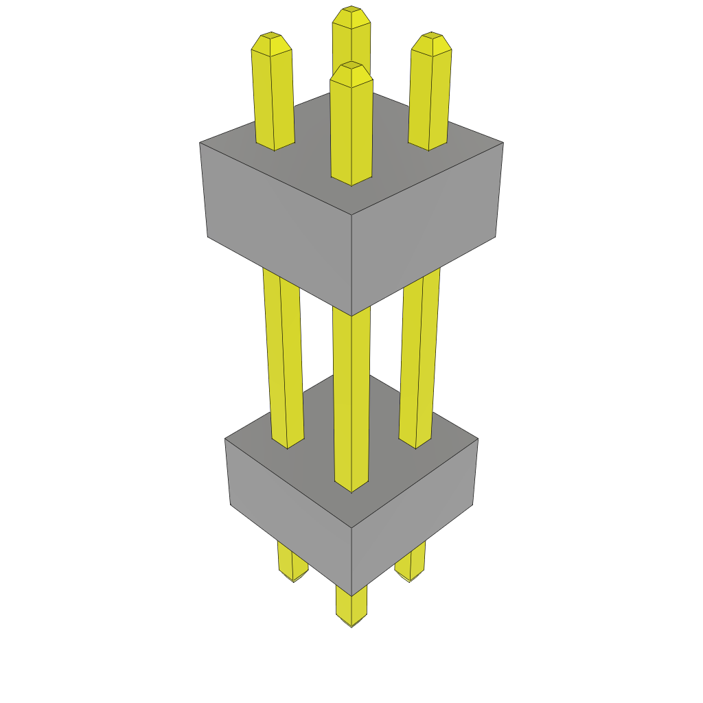Samtec-TW-02-03-F-D-360-095 Steckverbinderleisten und Leiterplattenbuchsen Conn Board Stacker HDR 4 POS 2mm Solder ST Top Entry Thru-Hole Bulk